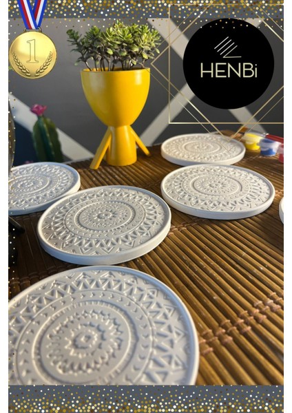 Mandala 1 [6 Adet] (3d) Xxl Taş Boyama Otonom Gelişim Çocuk Etkinliği Taş Boyama Seti Çocuk Gelişimi