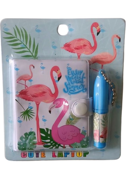 Kalemli Podifik Mini Defter - 1 Adet- Flamingo Figürlü