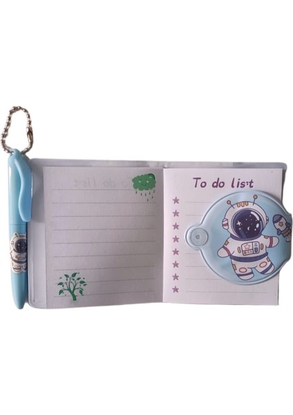 Kalemli Mini Defter 3'lü Set- Astronot Figürlü