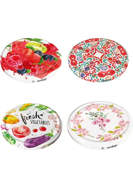 Sarkap Desenli Kavanoz Kapağı 10'lu 4 Adet