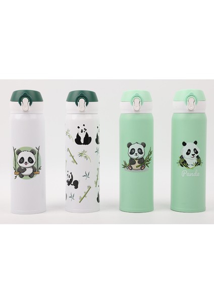 Panda Desenli Termos 450 ml 4 Adet