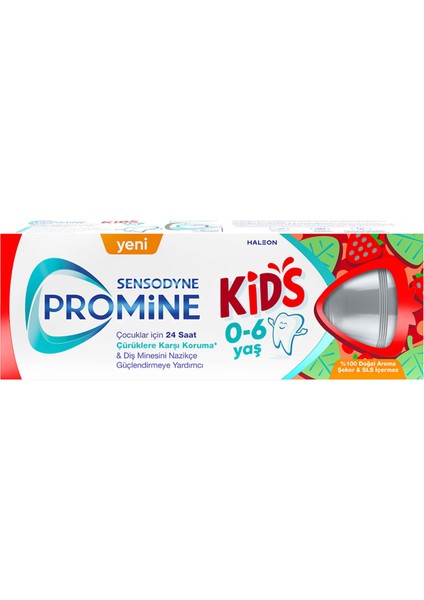 Promine Kids Çilekli & Tatlı Naneli Diş Macunu 50 ml 4 Adet