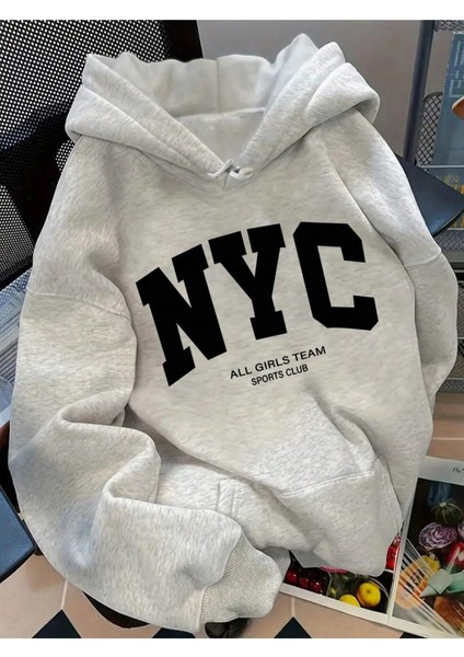 Unisex Baskılı Swestshırt Oversize 3 Iplik