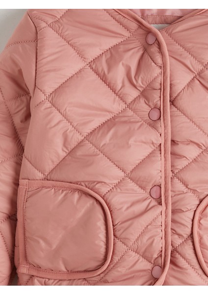 Yeni Sezon Bisiklet Yaka Kapitone Desenli Kız Çocuk Mont modelleri