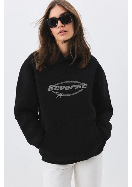 Kadın Taş Baskılı Swestshırt Oversize 3 Iplik fiyatları