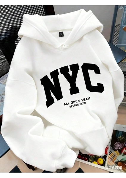 Unisex Baskılı Swestshırt Oversize 3 Iplik