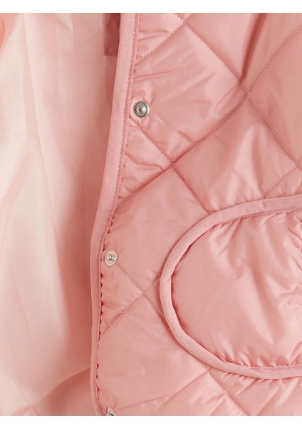 Yeni Sezon Bisiklet Yaka Kapitone Desenli Kız Çocuk Mont fırsatları