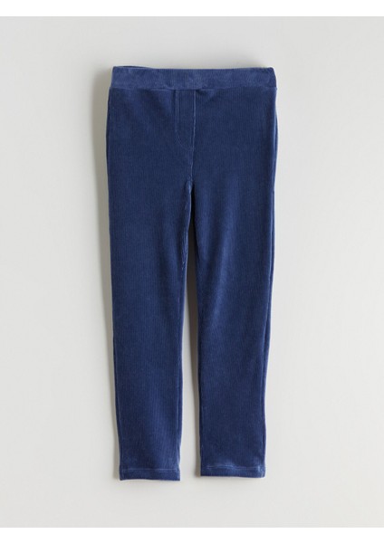 Yeni Sezon Beli Lastikli Basic Kız Çocuk Kadife Tayt