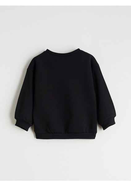 Yeni Sezon Bisiklet Yaka Uzun Kollu Atatürk Baskılı Kız Bebek Sweatshirt modelleri