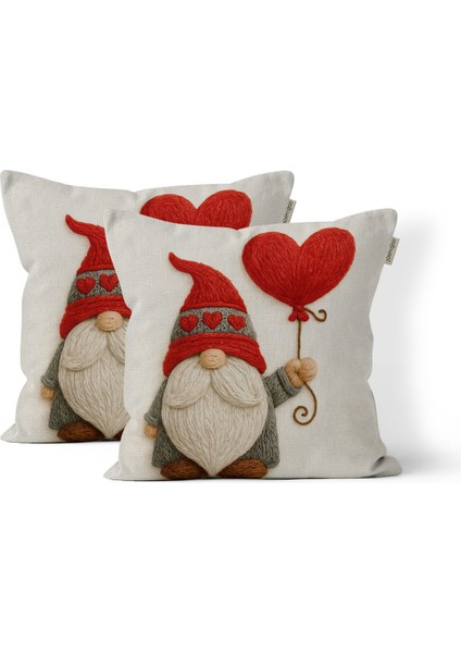 Yılbaşı Noel Baba Nakış Desenli, Dijital Baskılı, Çift Taraflı Kırlent Kılıfı. 2'li Set Kırlent Kılıfı fiyatları
