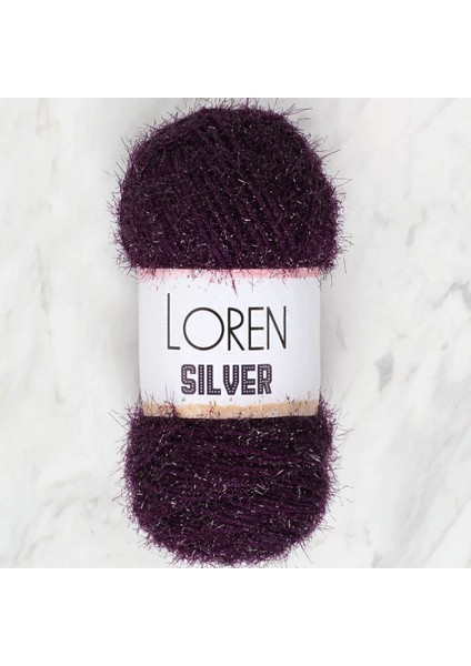 Loren Silver Patlıcan Moru El Örgü Ipi - RS0109 - 34082