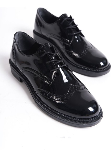 Kadın Günlük Ayakkabı - Oxford Siyah Rugan