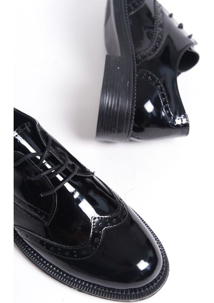 Kadın Günlük Ayakkabı - Oxford Siyah Rugan fiyatları