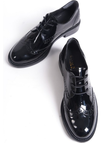 Kadın Günlük Ayakkabı - Oxford Siyah Rugan modelleri