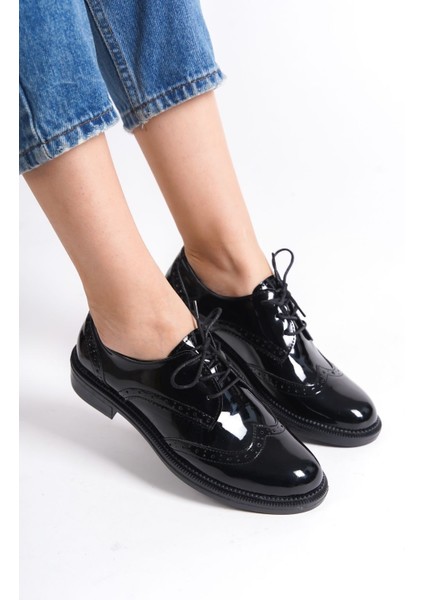 Kadın Günlük Ayakkabı - Oxford Siyah Rugan indirimleri