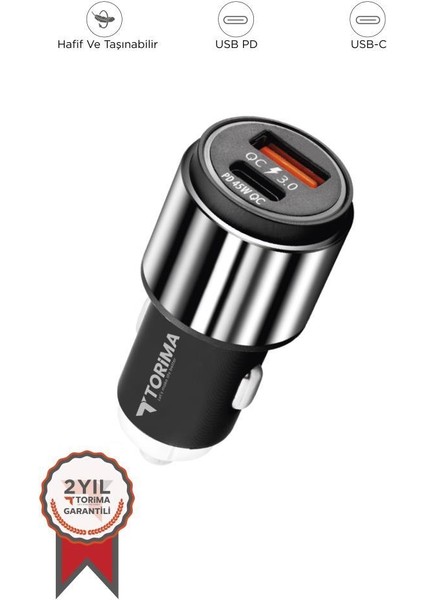 C16 Silver Tüm Araçlara Uyumlu Araba Seyehat Çakmaklık Şarj Cihazı Çift USB Araç Içi Şarz Soketi