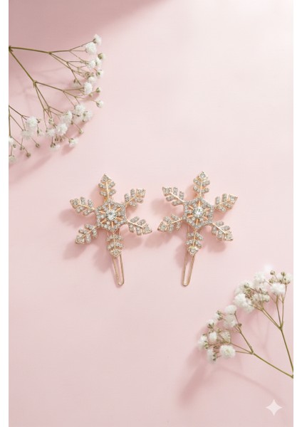 Kar Tanesi Modelli Metal Toka, Metal Klipsli Kar Tanesi Toka (2 Adet) fiyatları