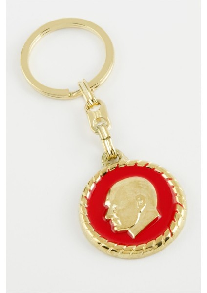 Drnds Atatürk Metal Anahtarlık-Sarı