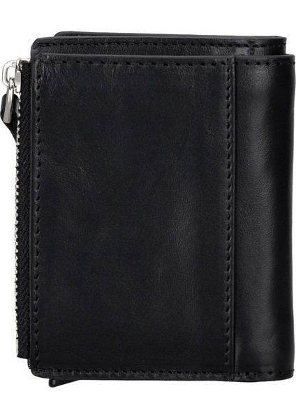 Deri Cüzdan ve Kartlık, Mekanizmalı, 10 Adet Kart Bölmeli, Siyah fiyatları