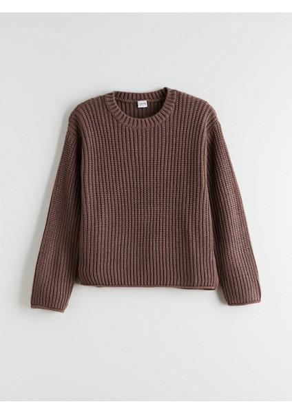 Yeni Sezon Bisiklet Yaka Kız Çocuk Triko Kazak