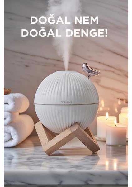 H13 Beyaz Minimalist Kuş Figürlü Ahşap Standlı Gece Lambalı Dekoratif Hava Nemlendiricisi fiyatları