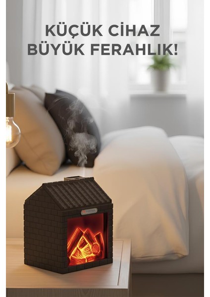 Torıma H9 Koyu Kahve Şömine Efektli 200ML Sessiz Ultrasonik House Hava Nemlendirici fiyatları