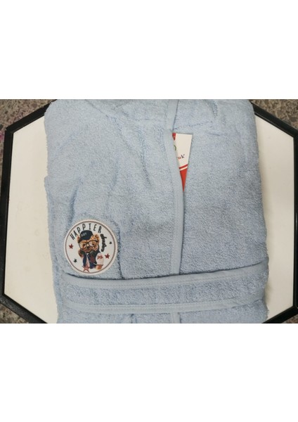 Erkek Çocuk Kapüşonlu Mavi Ayı Desenli Bornoz – “happier Boy” fiyatları