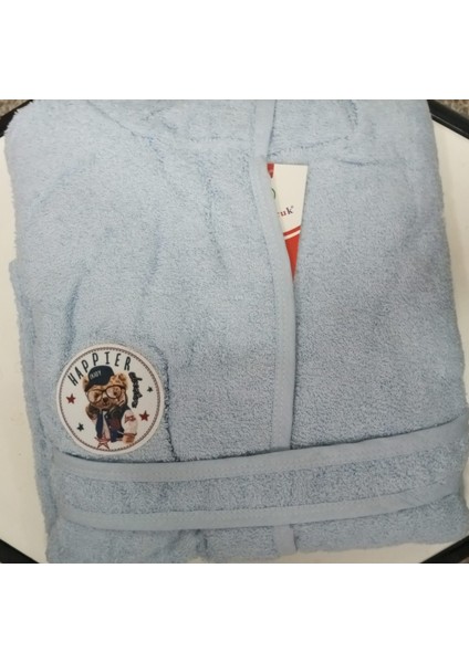 Erkek Çocuk Kapüşonlu Mavi Ayı Desenli Bornoz – “happier Boy” fırsatları