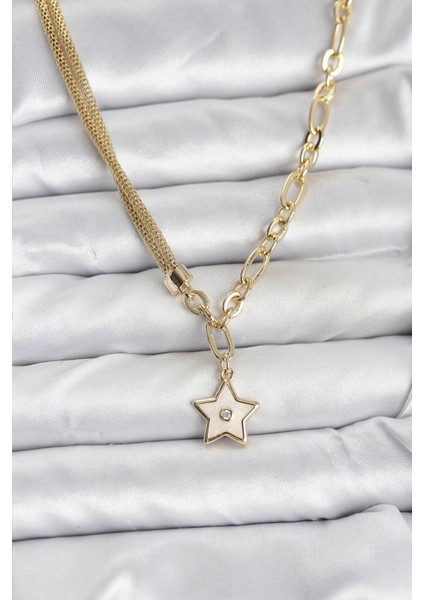 Zarif Boyunlar Için Golden Pirinç Yıldız Kadın Kolye fiyatları