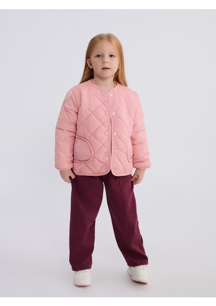 Yeni Sezon Bisiklet Yaka Kapitone Desenli Kız Çocuk Mont fiyatları