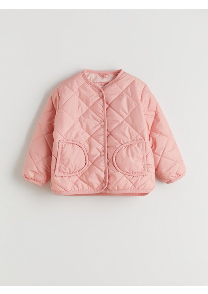 Yeni Sezon Bisiklet Yaka Kapitone Desenli Kız Çocuk Mont modelleri