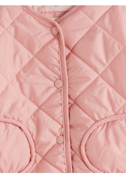 Yeni Sezon Bisiklet Yaka Kapitone Desenli Kız Çocuk Mont indirimleri