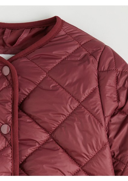 Yeni Sezon Bisiklet Yaka Kapitone Desenli Kız Çocuk Mont modelleri