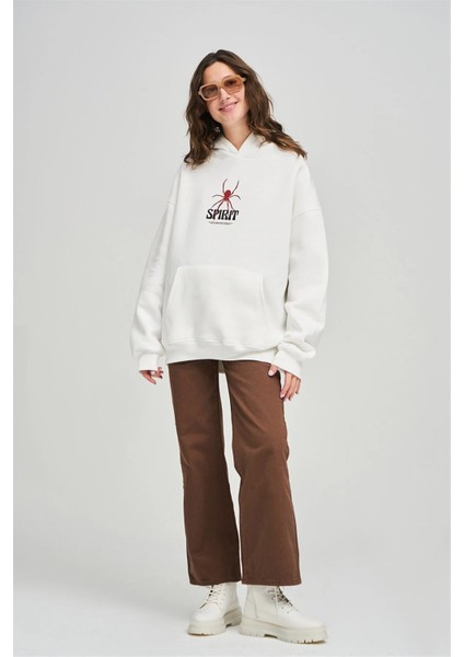 Kadın Spirit Baskılı Swestshırt Oversize 3 Iplik modelleri