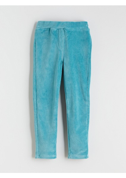 Yeni Sezon Beli Lastikli Basic Kız Çocuk Kadife Tayt