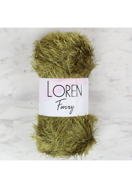 Loren Furry Yeşil El Örgü Ipi - RF044 - 34058