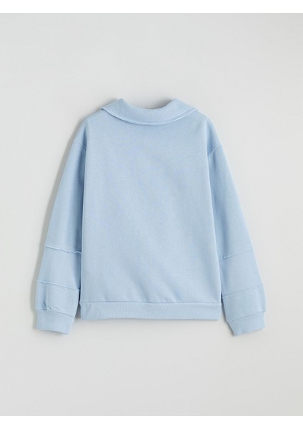 Yeni Sezon Polo Yaka Kız Çocuk Kalın Sweatshirt fırsatları