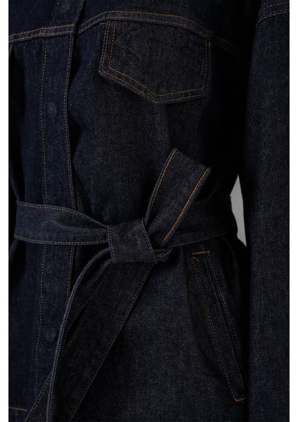 Kadın Ceket Pantolon Kot Ikili Takım 30059 - Koyu Mavi indirimleri