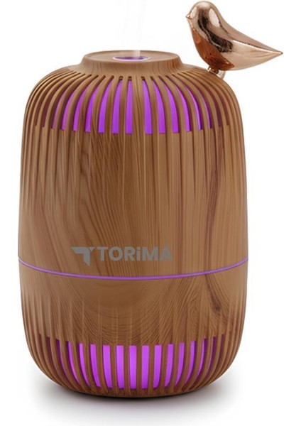 H17 Açık Kahverengi Kuş Detaylı Ahşap Görünümlü 280ML Hava Nemlendirici Buhar Makinesi fırsatları