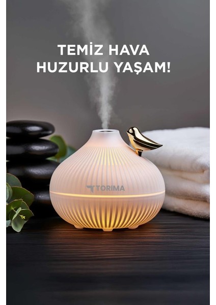 H12 Beyaz Ultrasonik Gece Lambalı Hava Nemlendirici Dekoratif Buhar Makinesi modelleri