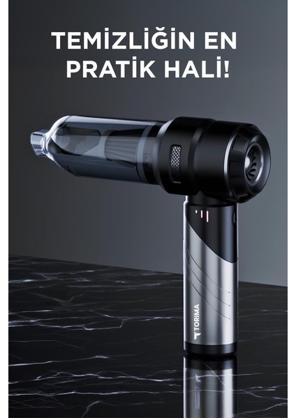 LT-101 Gri Katlanabilir Mini Çok Fonksiyonlu Şarjlı Araç ve Ev Kullanımı Için El Süpürgesi fiyatları