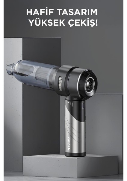 LT-101 Gri Katlanabilir Mini Çok Fonksiyonlu Şarjlı Araç ve Ev Kullanımı Için El Süpürgesi modelleri