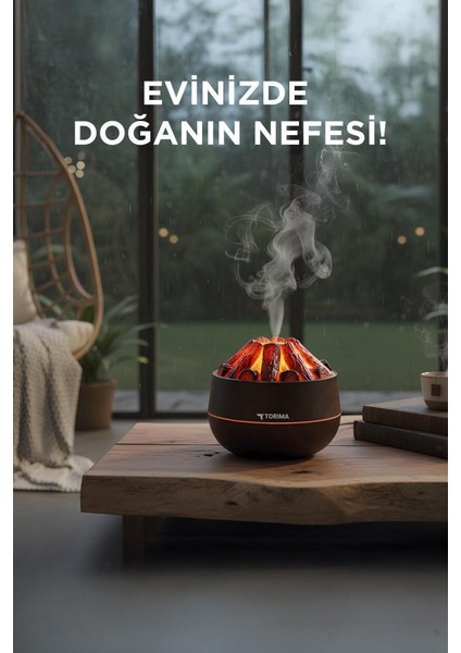 Torıma H11 Koyu Kahve Odun Ateşi Efekli 300ML Sessiz Ultrasonik Hava Nemlendirici modelleri