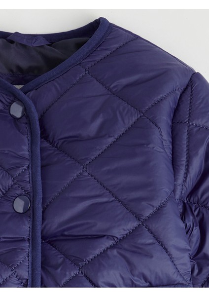 Yeni Sezon Bisiklet Yaka Kapitone Desenli Kız Çocuk Mont modelleri