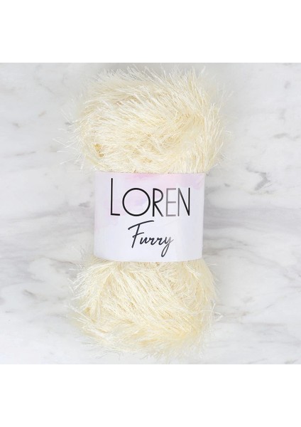 Loren Furry Krem El Örgü Ipi - RF065 - 34062