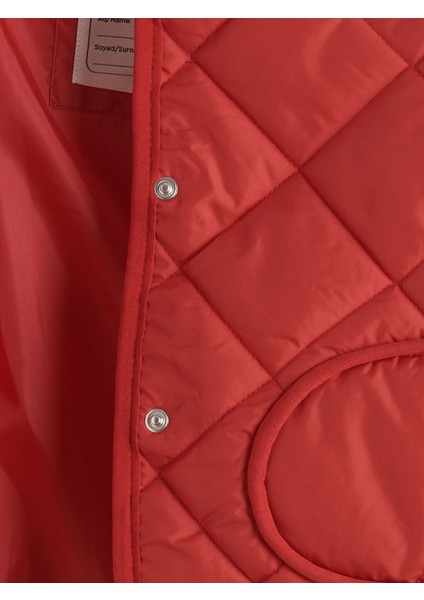 Yeni Sezon Bisiklet Yaka Kapitone Desenli Kız Çocuk Mont modelleri