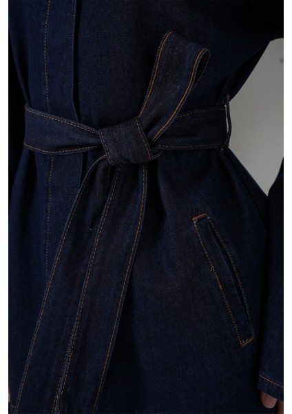 Kadın Ceket Pantolon Kot Ikili Takım 30059 - Lacivert indirimleri