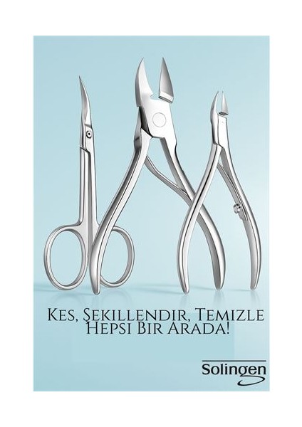3 Lü Paslanmaz Manikür Seti – Tırnak Makası, Et Pens, Kavisli Makas | Evde Profesyonel Bakım