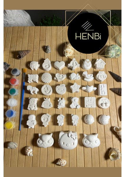 33 Adet Mini Taş Boyama Seti Anne ve Çocuk Etkinliği El Beceri Gelişimi Boyama Seti Taş Boyama