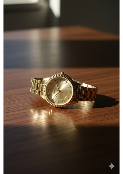 Kadın Kol Saati Altın Renk, Altın Kadran - Şık Metal Kordon, 2 Yıl Garantili fiyatları